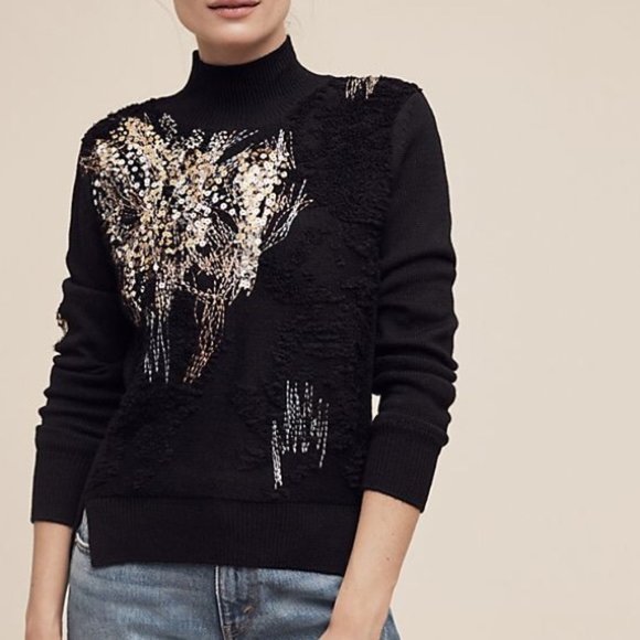 sequin turtleneck sweater